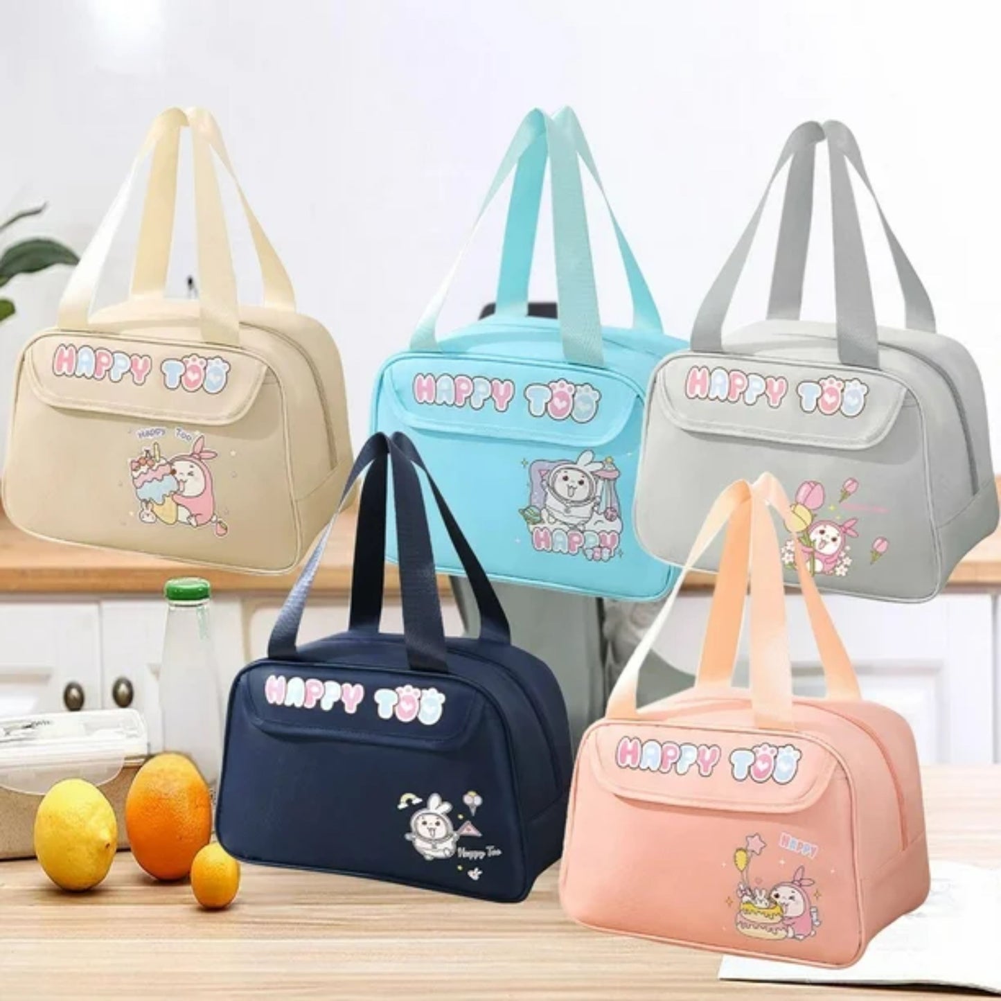 Vibrant Cartoon Half-Round Lunch Bag - Model RH2409