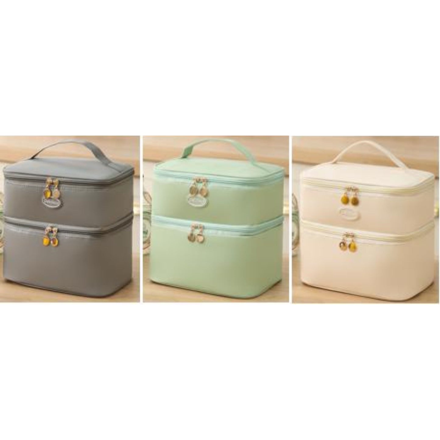 PU Double-Layer Lunch Bag - Model LG0039