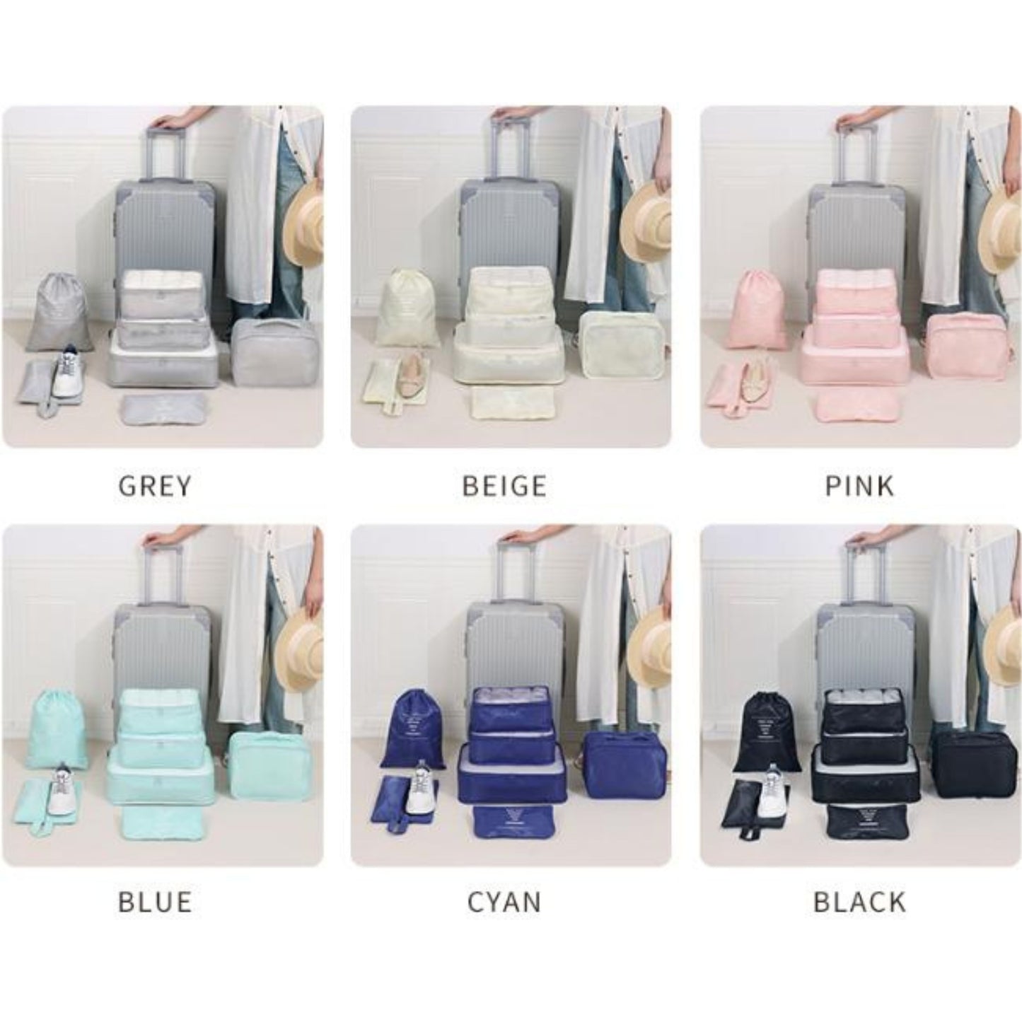 Packing Cube RH2327 – British-Style 7-Piece Travel Organizer Set