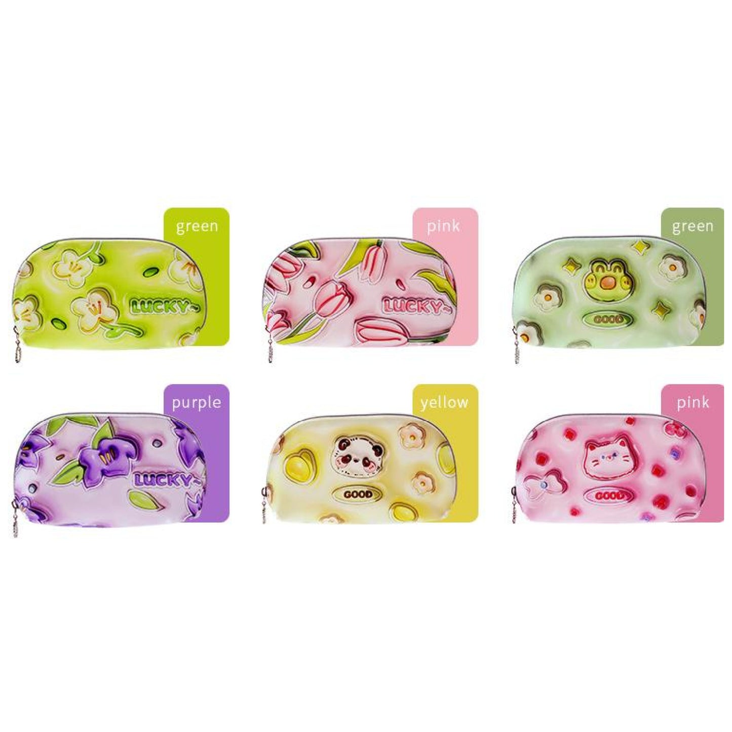 Cosmetic Bag RH2329 & RH2330 – Inflated Style 3D Semi-Circle TPU Pouches