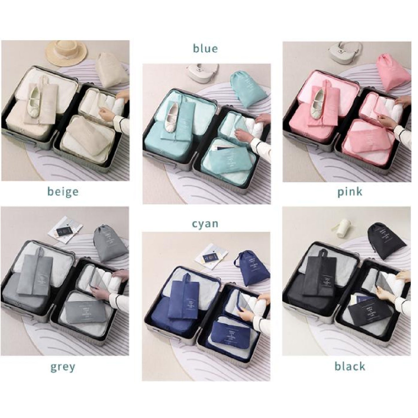 Packing Cube Set RH805 – 290 Twill 7-Piece Organizer