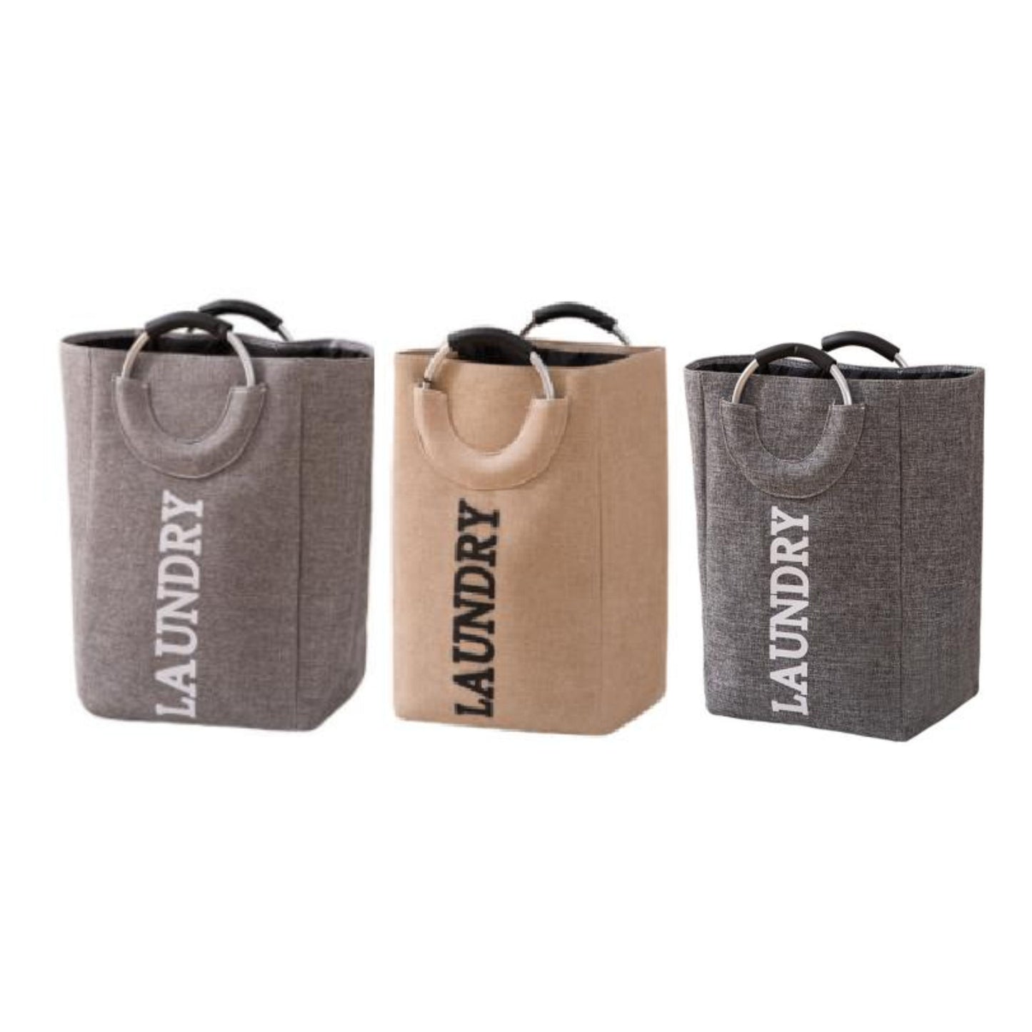 Laundry Bag JY008 – Cotton-Linen EVA Storage Bag with Handle Strap