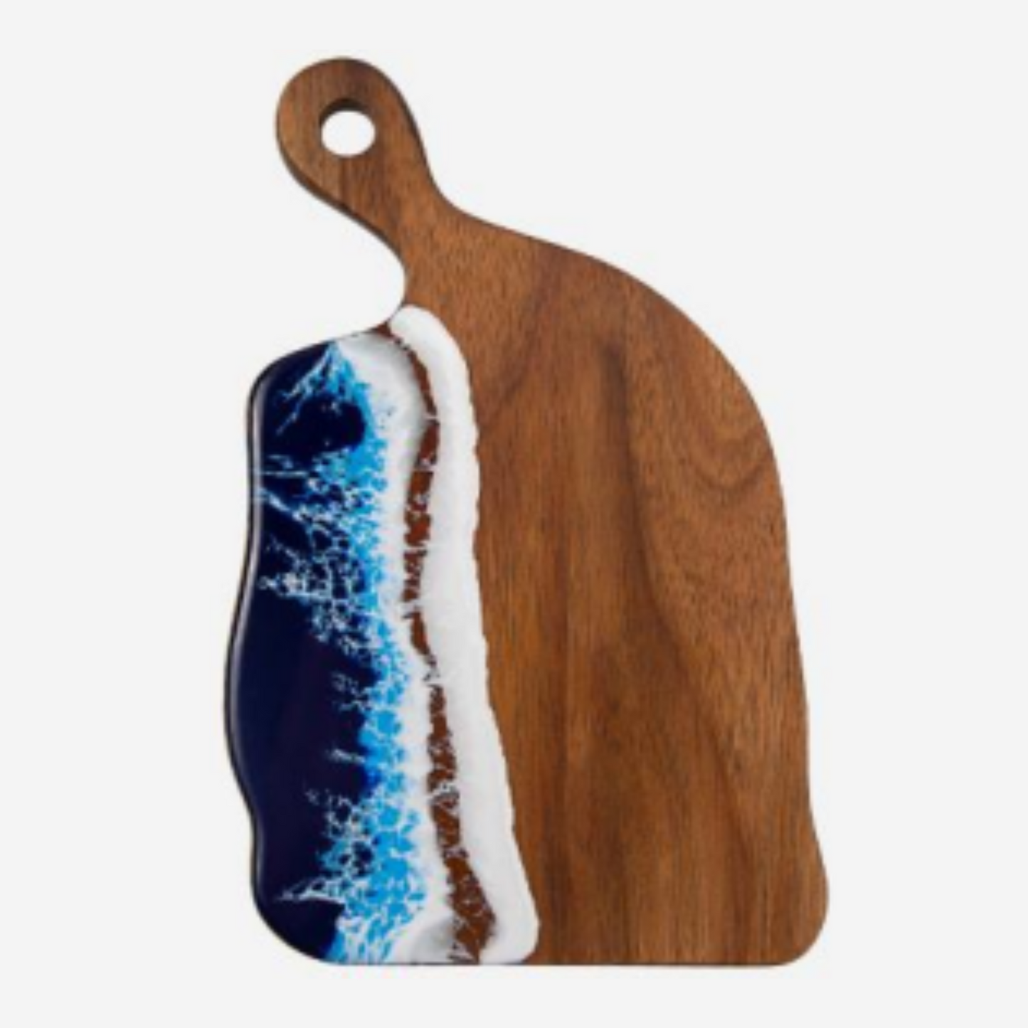 Compact Acacia & Epoxy Resin Cutting Board with Round Handle
