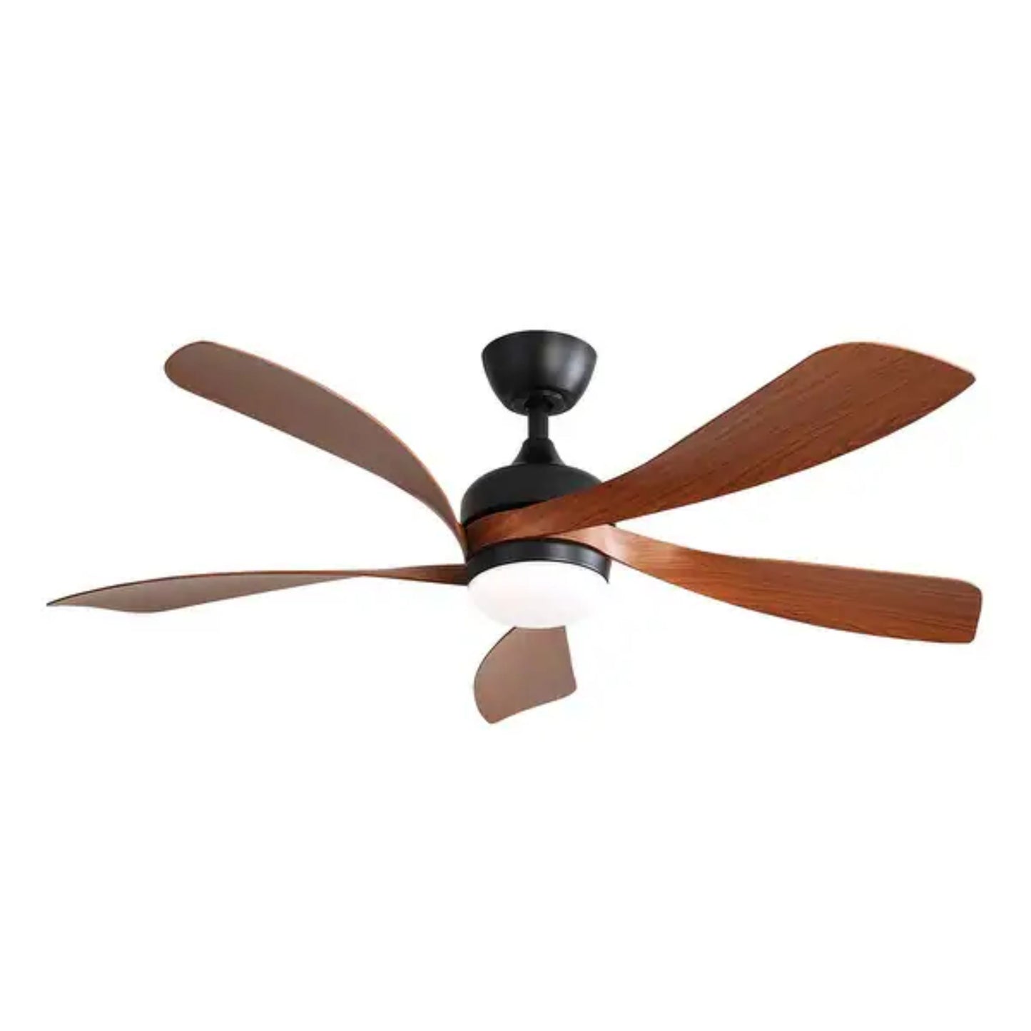 KBS-52K096 Matte Black Walnut Ceiling Fan with LED Light
