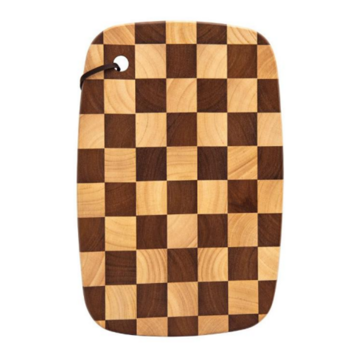 Checker Pattern Rubber Wood Cutting Board