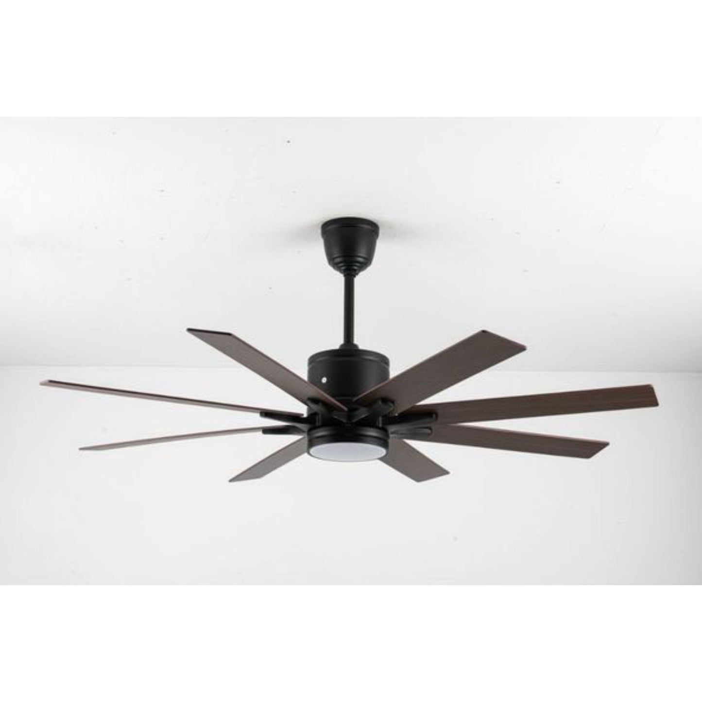 KBS-66K001 Matte Black Oak Ceiling Fan with 8 Blades and LED Light