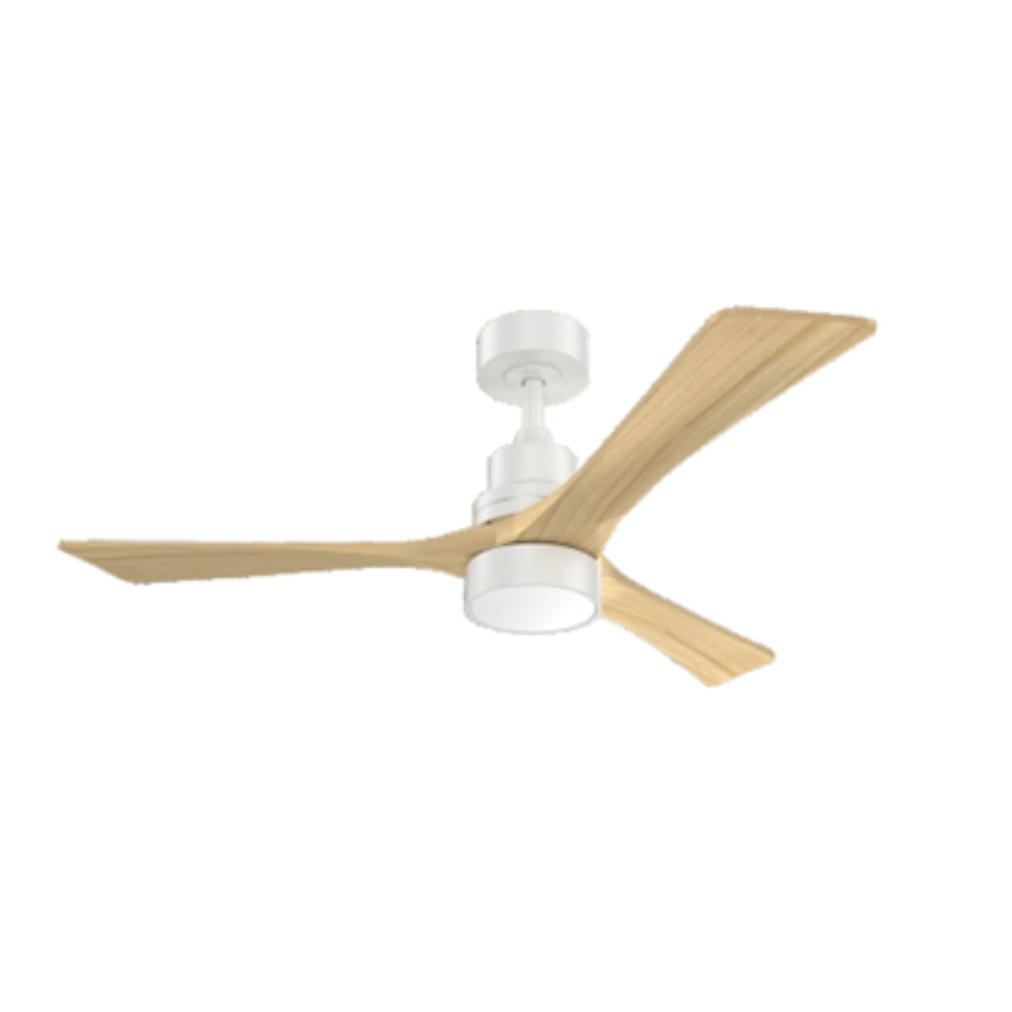KBS-48K007 White Natural Wood Ceiling Fan with LED Light