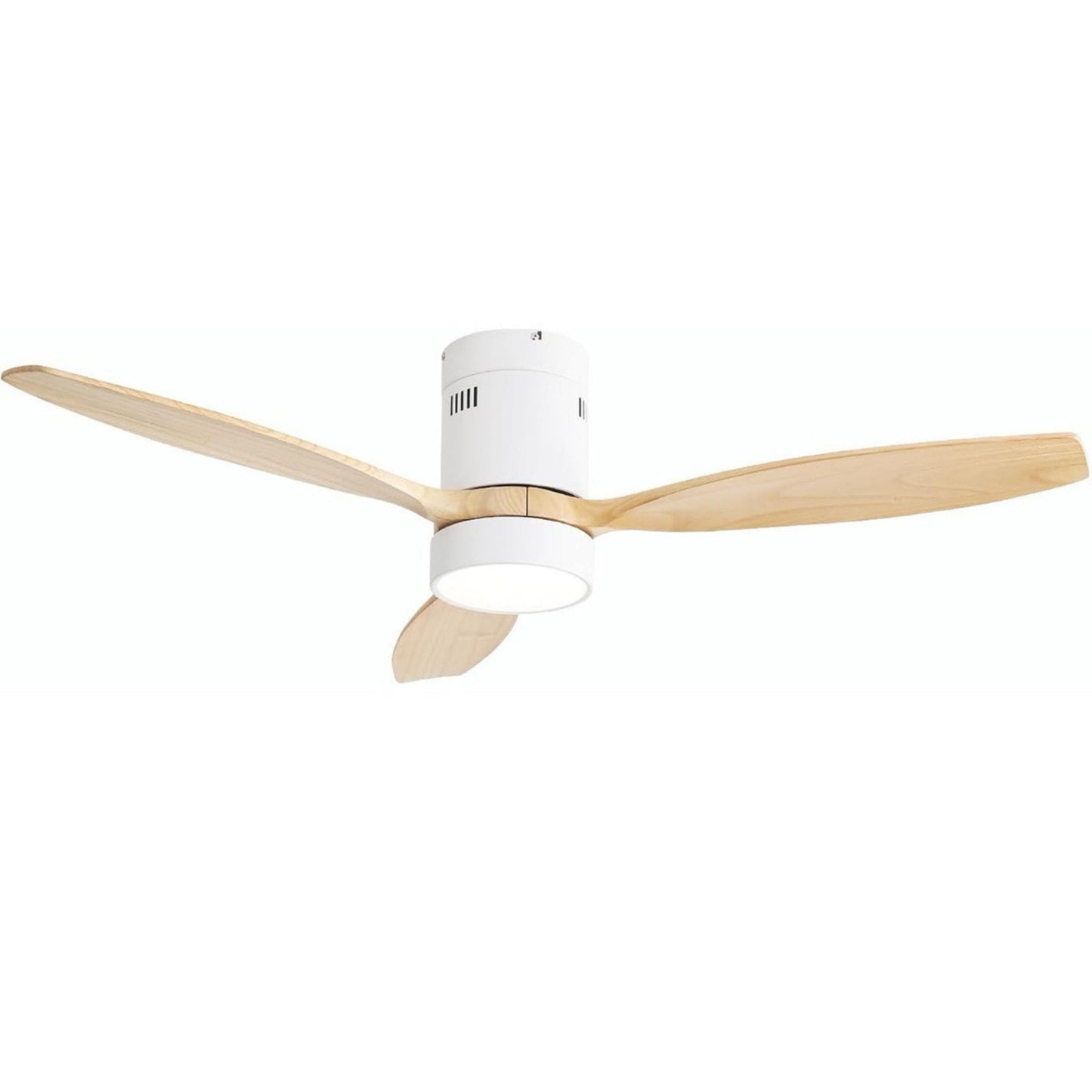 KBS-52K077 Matte White Ceiling Fan with Solid Wood Blades