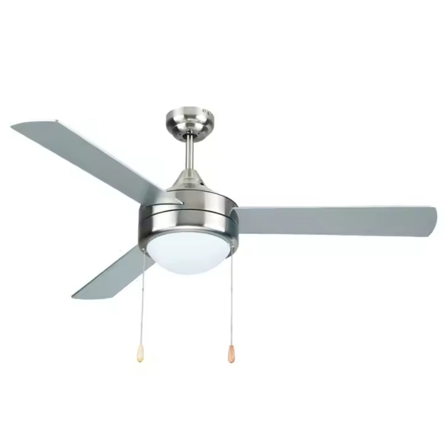 KBS-52K182 Brushed Nickel Silver Ceiling Fan with Glass Light