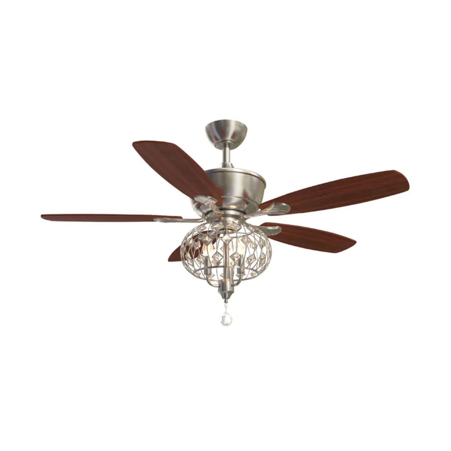 KBS-52K026 Matte Black Ceiling Fan with Grey Plywood Blades
