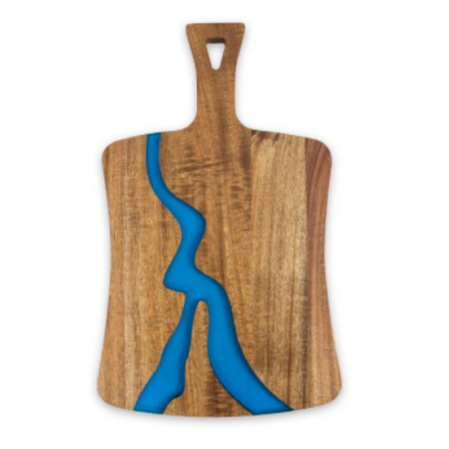 Medium Acacia & Epoxy Resin Cutting Board with Triangle Handle