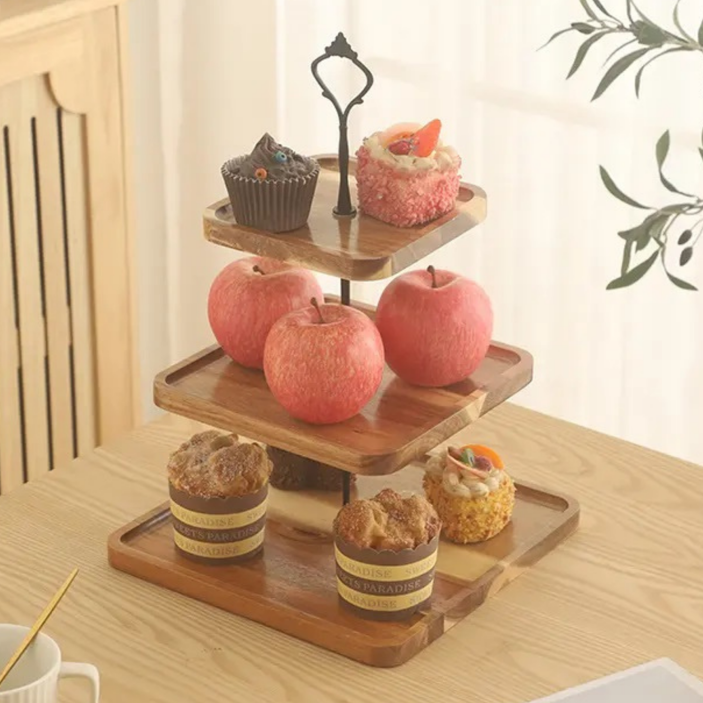 3-Tier Wooden Ladder Dessert Stand
