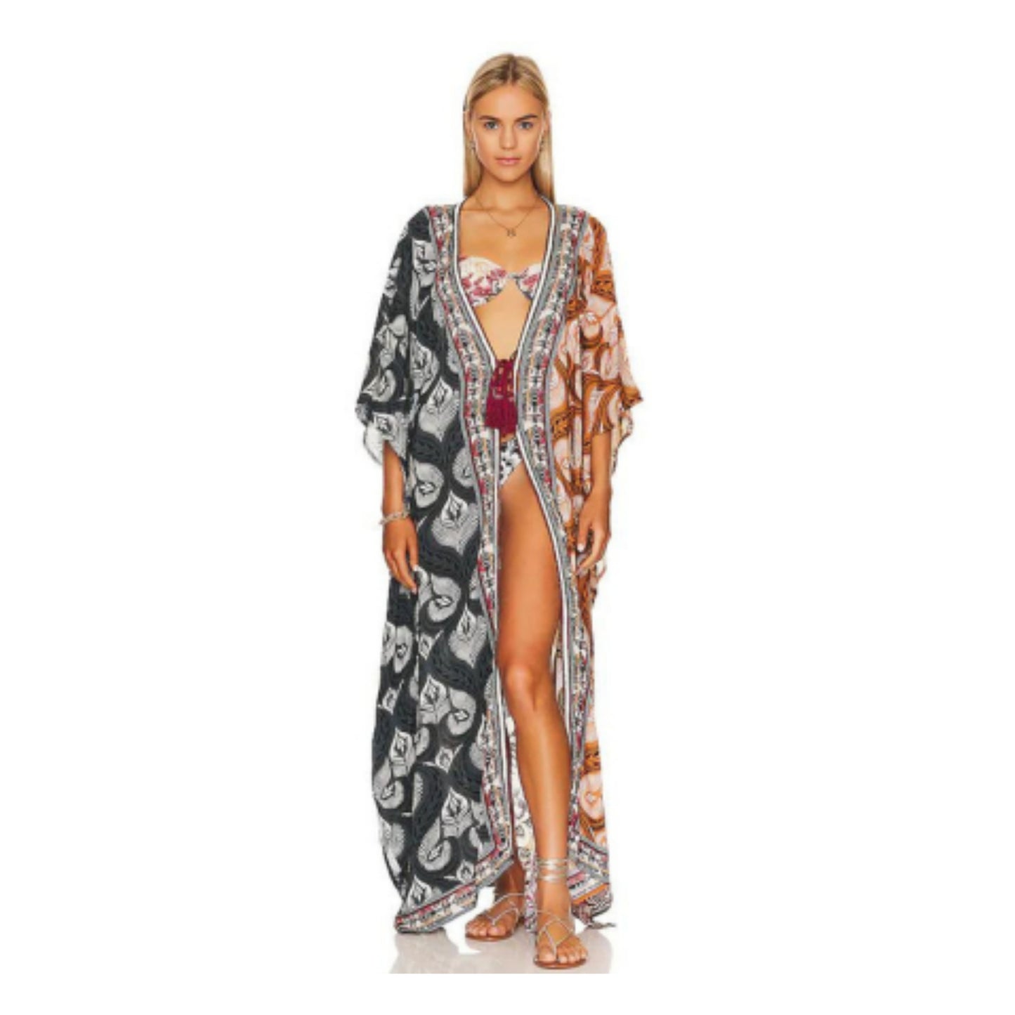 Zanya Bohemian Kimono – Flowy Beach Cover-Up with Ethnic Print