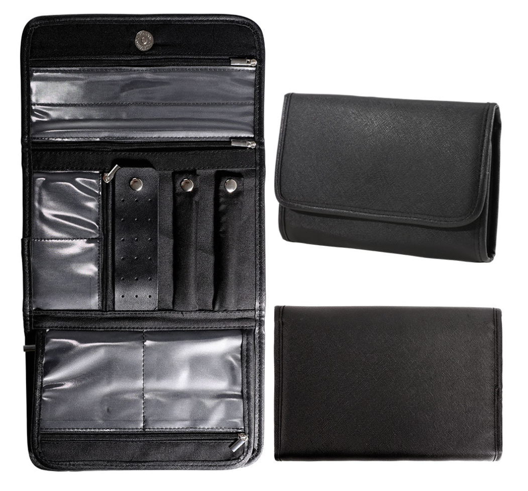 Elegant Black Travel Jewelry Organizer – Compact & Secure
