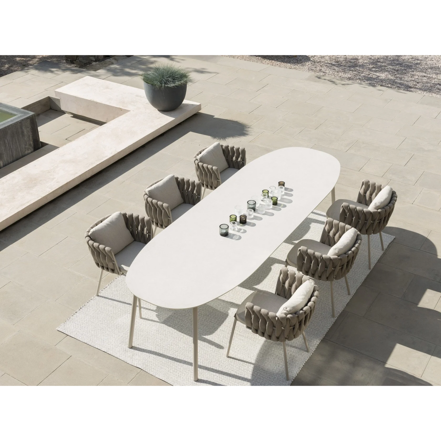 Elegant Outdoor Dining & Patio Set – Wood & Aluminum Design