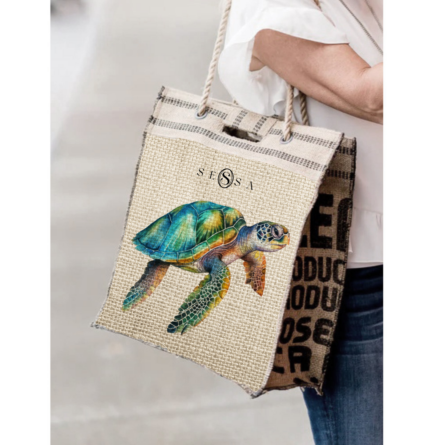 Eco-Friendly Jute Bag with Cotton Webbing & Rope Handle – 100% Cotton