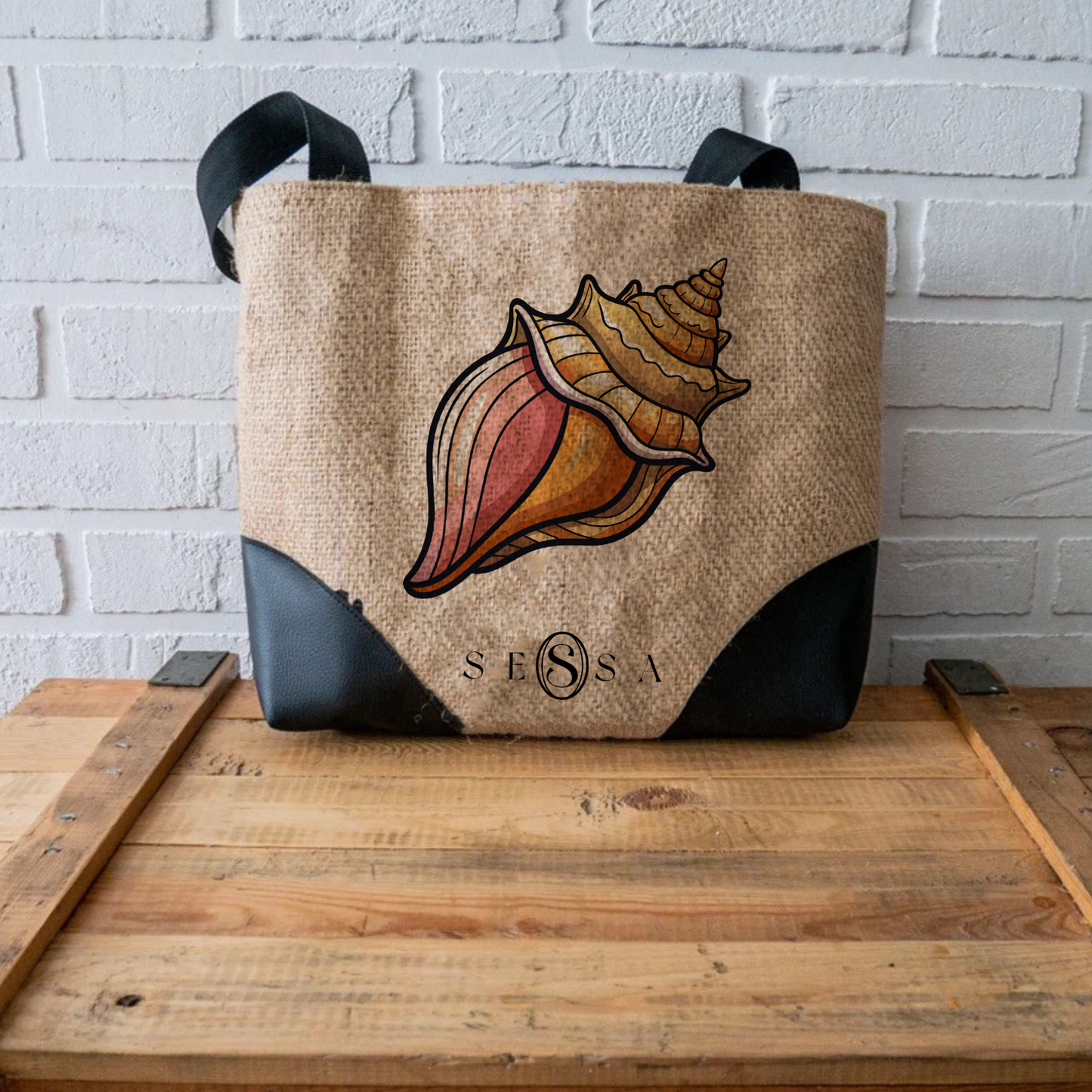 Durable Jute Tote Bag with Cotton Webbing & Rope Handle