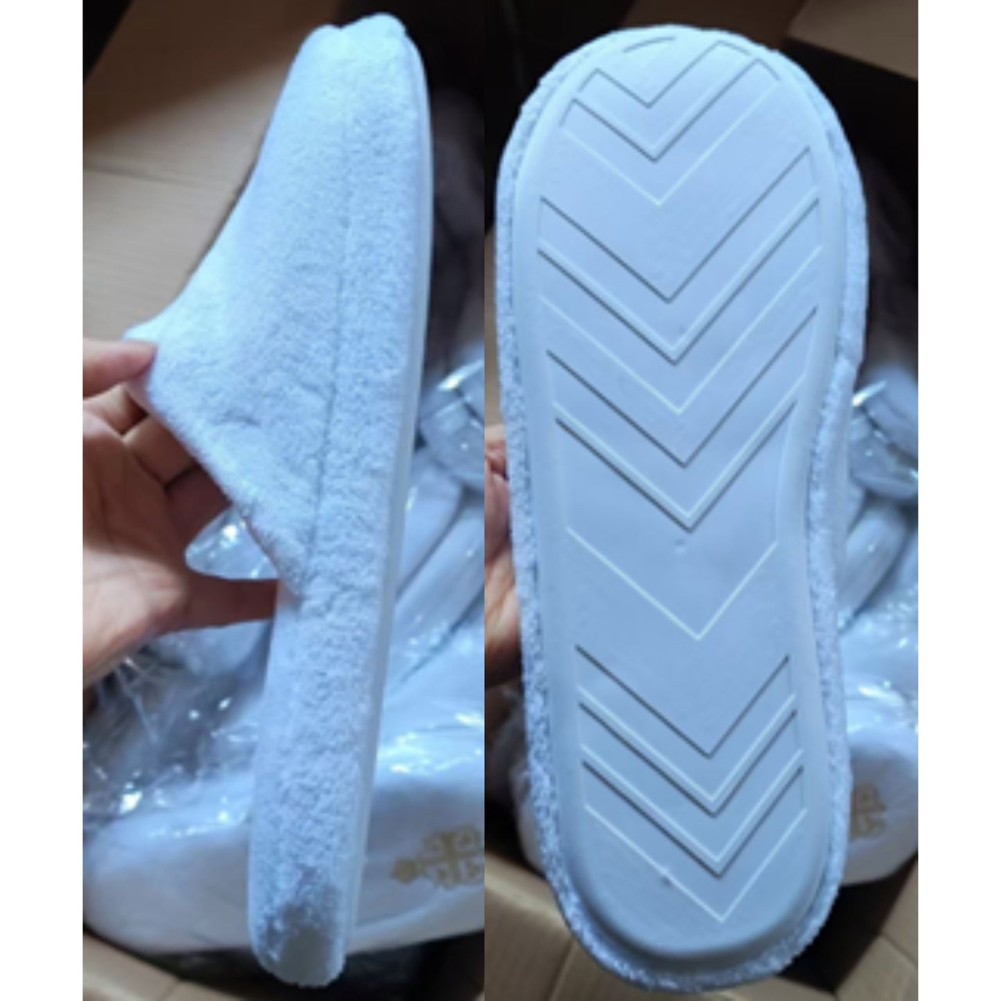 Plush Spa Slippers – Cotton Velvet with Premium Sole for Ultimate Comfort