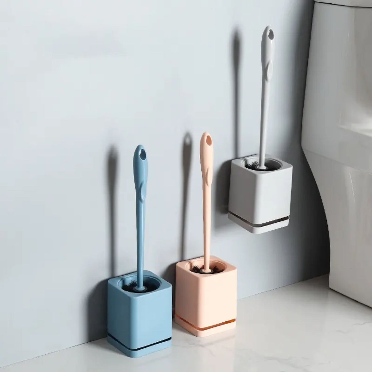 Modern Toilet Brush – ABS Material, Sleek Design in Pink, Grey & Blue