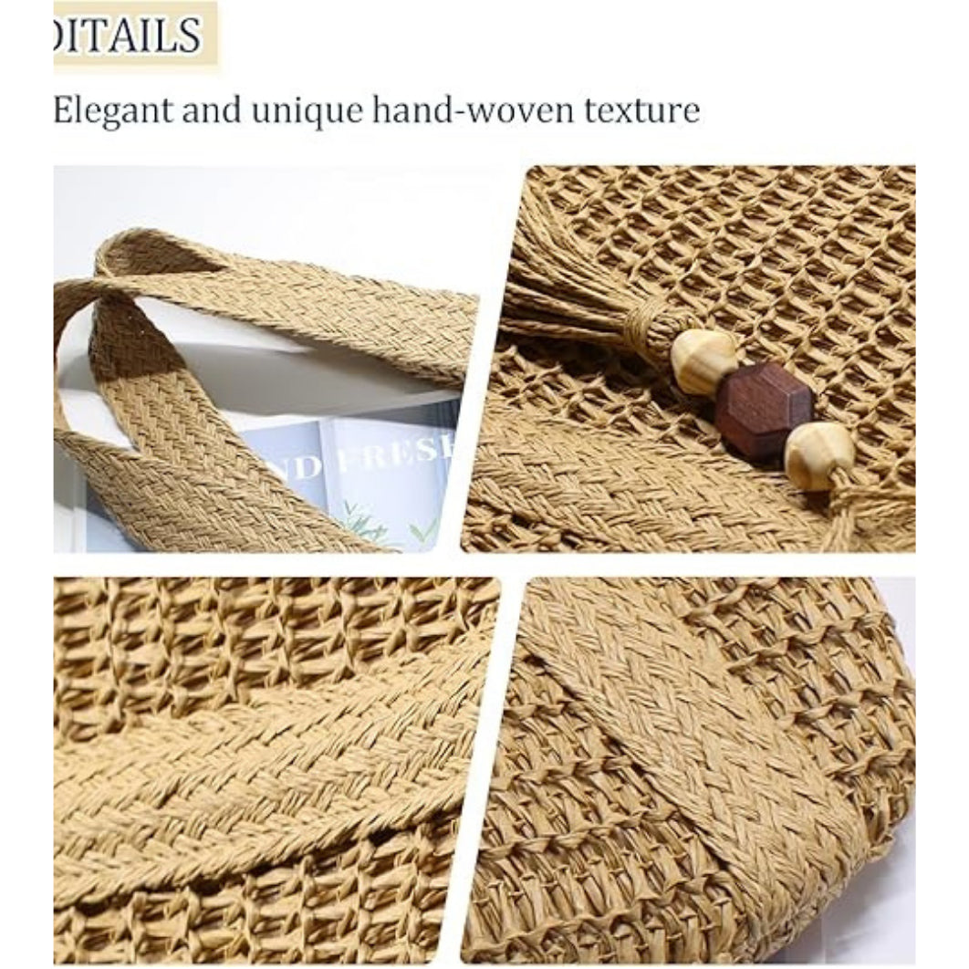 Customizable Woven Structured Straw Tote Bag – Spacious & Stylish