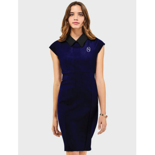 Ladies' Beckham Cap Sleeve Dress – Navy Blue