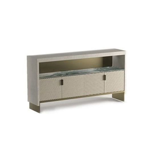 Luxury Solid Wood Dresser with Microfiber Leather & Stainless Steel