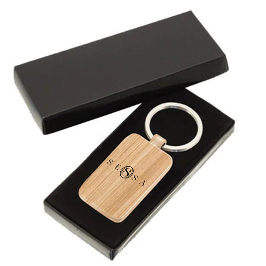 Elegant Wooden Keychain with Gift Box