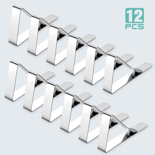 12 Pack Heavy Duty Stainless Steel Tablecloth Clips