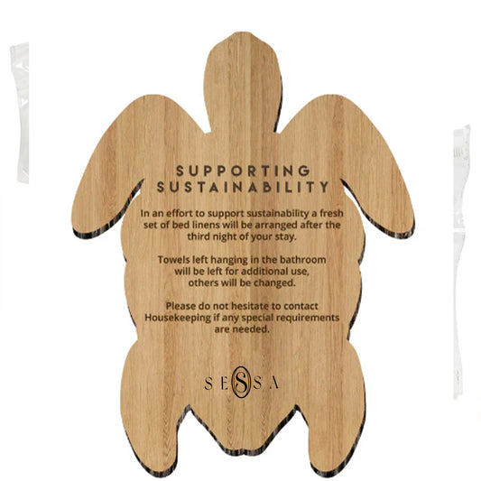 Natural Bamboo Wooden Sustainability Sign – Dual-Sided & Durable