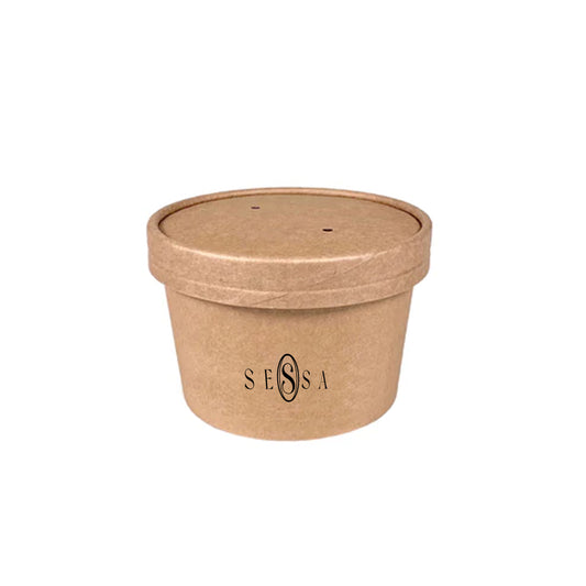 Kraft Paper Soup Box with Lid - 240ml, 360ml, 480ml