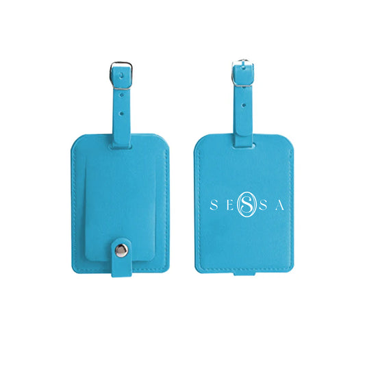 Premium Leather Luggage Tag with Secure Strap – Personalized Travel Accessory