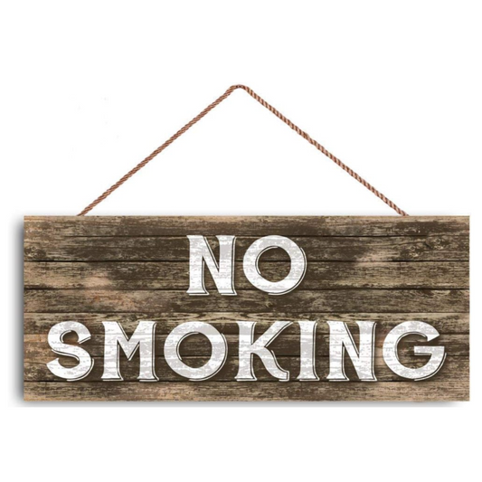 Multicolor Wooden No Smoking Sign – 5x10" Door Mount