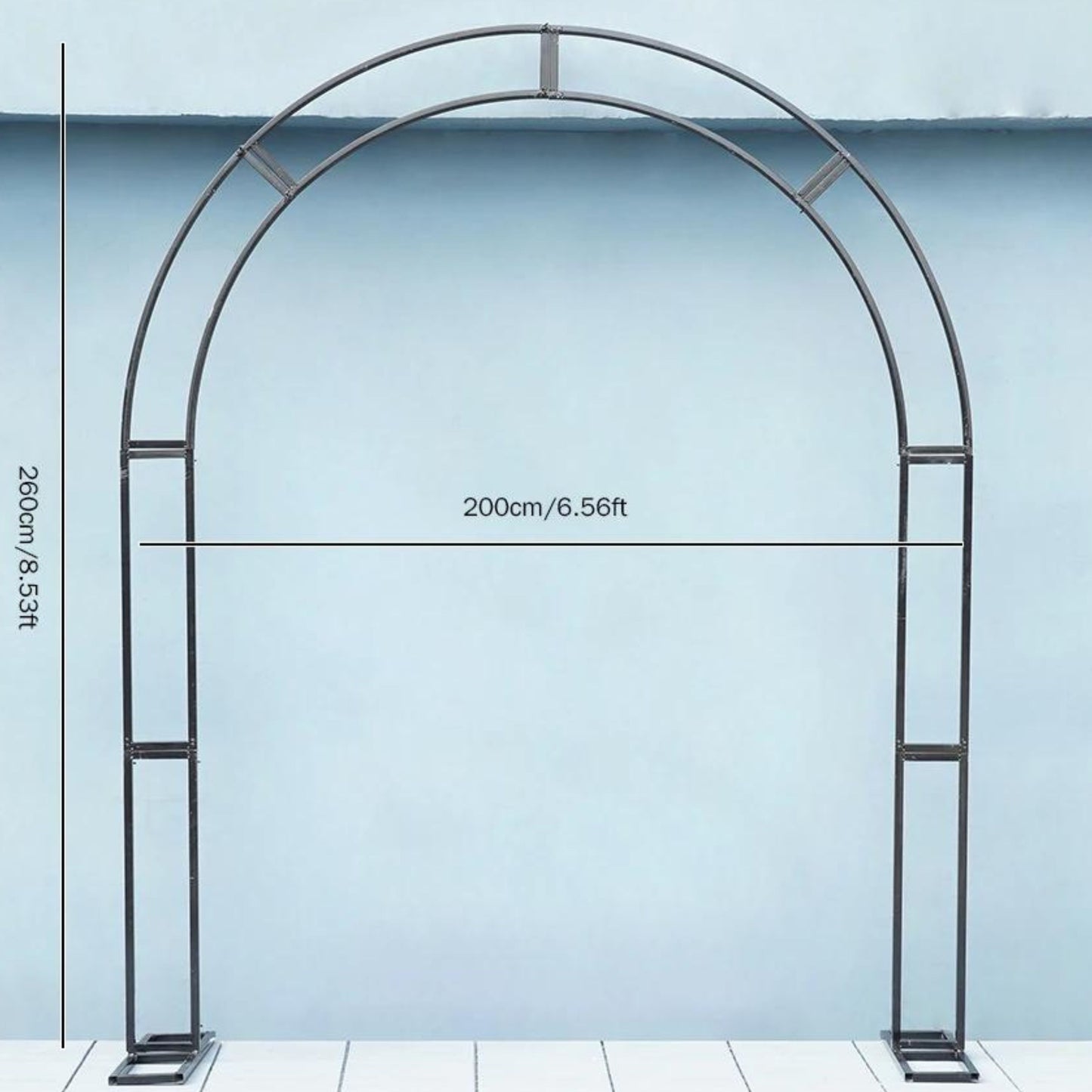 Black U-Shape Arch Flower Stand –  Backdrop Frame for Floral Arrangements & Events