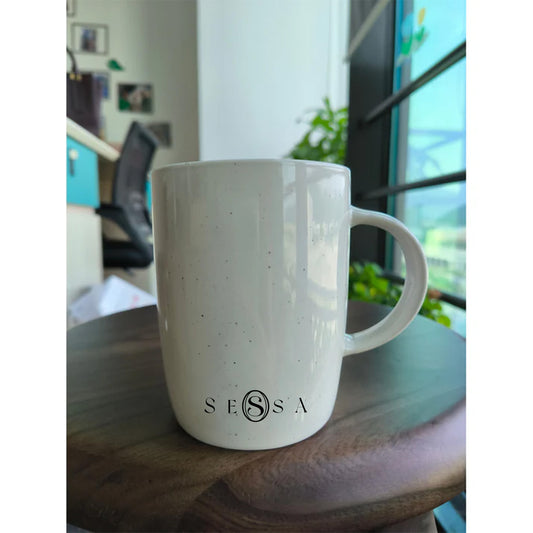 Premium New Bone China Ceramic Mug – Sesame Dot Design with Custom Logo