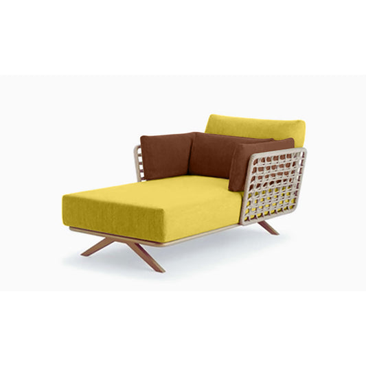 Luxury Single Daybed, Waterproof Fabric & Rope Design with Side Table