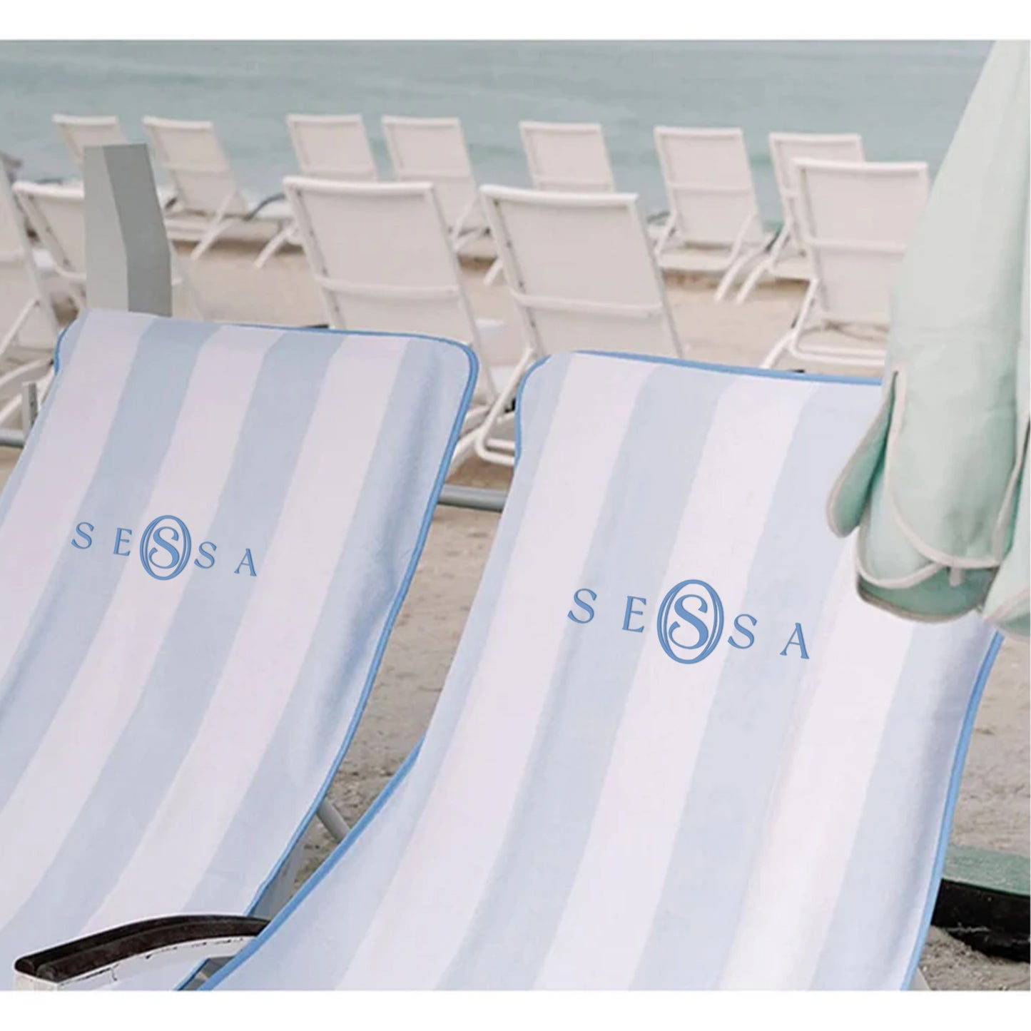 Custom Embroidered Microfiber Chaise Lounge Chair Towel