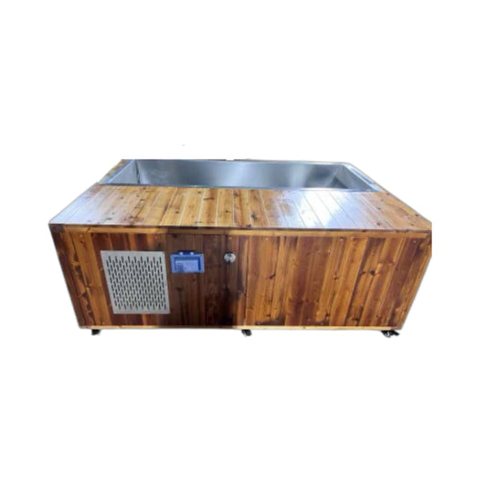 Cold Plunge Tub, Red Cedar & Stainless Steel, 1-2 Person Capacity, Adjustable Temperature 3°C-43°C, 220V, Ozone Filter with WiFi
