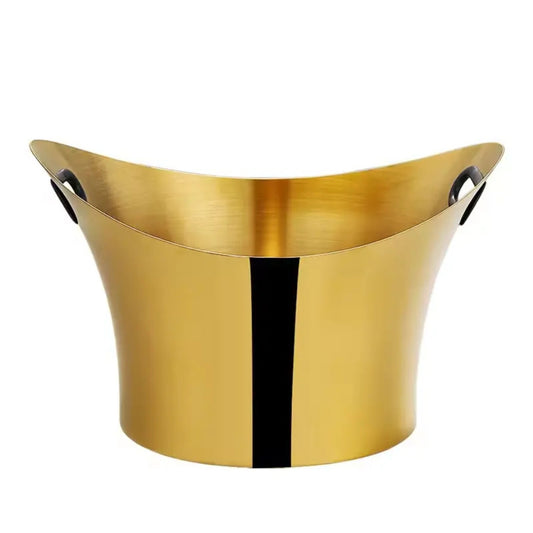 Stainless Steel Wine Chiller Bucket – Elegant Golden & Silver Finishes
