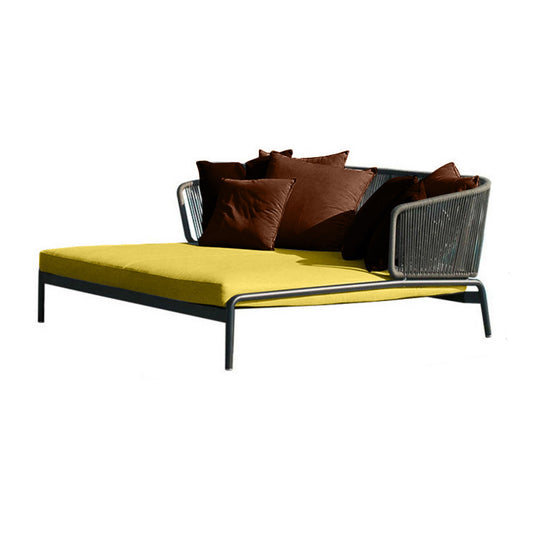 Luxury Double Daybed, Woven Olive Twine with Waterproof Cushion