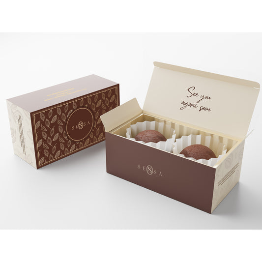 2x Rum Ball Packaging Box – 350g Stock Card, 10x8x8cm