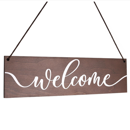 Rustic Wooden Welcome Sign – Durable Door & Wall Décor