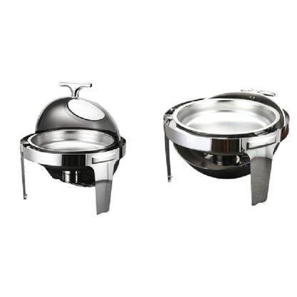 6L Electric Chafing Dish with Window – 201 Stainless Steel, 300W