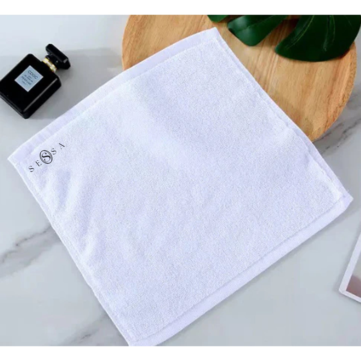 Face Towel - Soft Cotton with Embroidered Logo (40g, 32x32cm)
