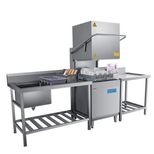 304 Stainless Steel Hood Type Commercial Dishwasher – 21L Capacity