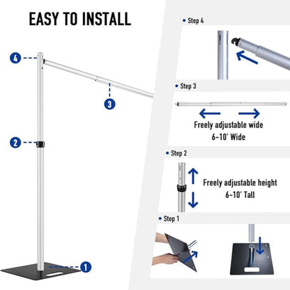 Adjustable Pipe and Drape Backdrop Stand