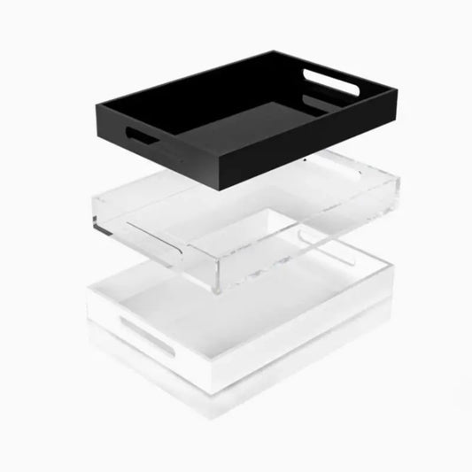 Clear Acrylic Food Serving Tray – Modern & Durable with Handles
