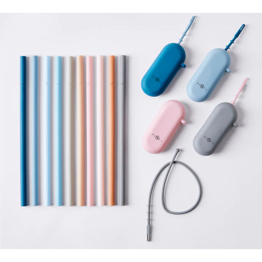 Reusable Silicone Straws – BPA-Free with Travel Cases & Cleaners