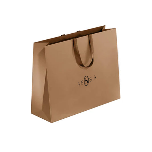 Thick Recycled Paper Tote Bags with Ribbon Handle – Eco-Friendly & Stylish Packaging