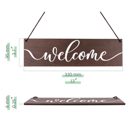 Rustic Wooden Welcome Sign – Durable Door & Wall Décor
