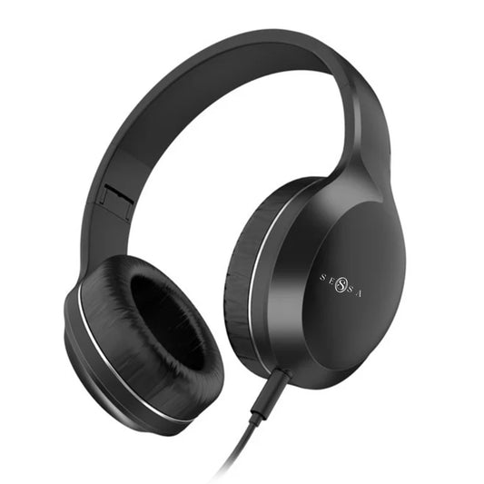 H100D Wired Portable Folding Headphone, Lightweight Over-Ear Wired Headset, 3.5mm Jack, Noise-Isolating Sound